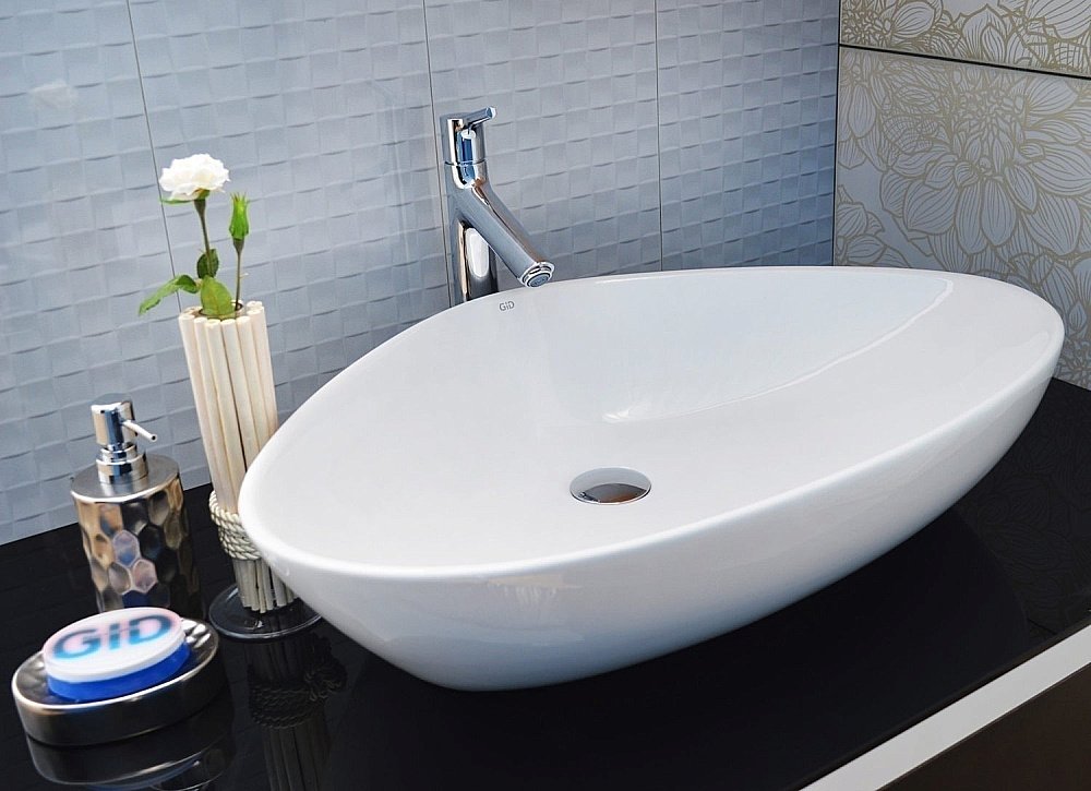 Раковина накладная Gid Creativo 67 N9062 51117 белая купить в интернет-магазине Sanbest