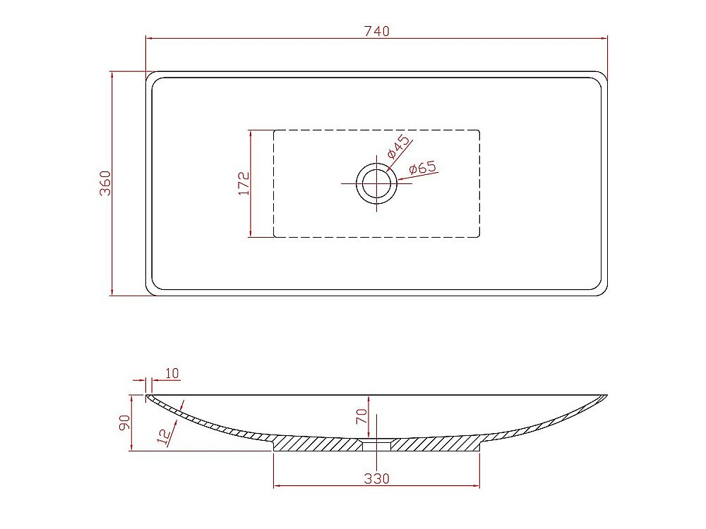 Раковина накладная Montebianco STELVIO UNO 12202 белая матовая купить в интернет-магазине Sanbest
