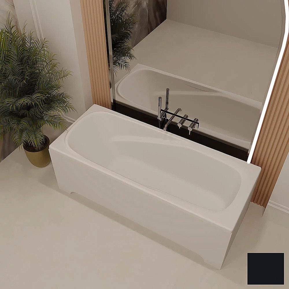 Ванна из искусственного камня Veconi Fresca FRS17075B 170х75 черная купить в интернет-магазине Sanbest