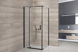 Душевой уголок Royal Bath HPVD RB1090HPVD-T-BL 90х100 прозрачное стекло/черный профиль купить в интернет-магазине Sanbest