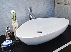 Раковина накладная Gid Creativo 67 N9062 51117 белая купить в интернет-магазине Sanbest