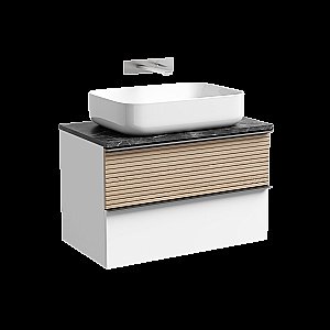 Тумба с раковиной Sancos DELTA 80 со столешницей, дуб светлый/белая для ванной в интернет-магазине Sanbest