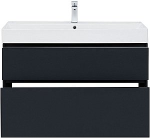 Тумба с раковиной Aquanet Бруклин 100 антрацит матовый для ванной в интернет-магазине Sanbest