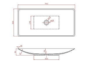 Раковина накладная Montebianco STELVIO UNO 12202 белая матовая купить в интернет-магазине Sanbest
