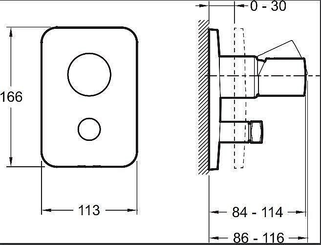 Встраиваемый смеситель для душа Jacob Delafon MODULO E98719-CP купить в интернет-магазине сантехники Sanbest