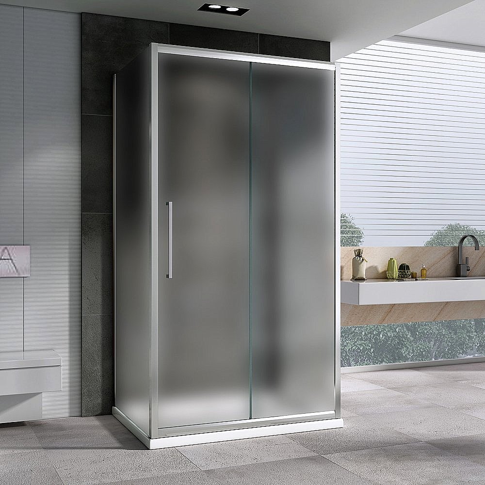 Душевой уголок ABBER Schwarzer Diamant AG30150MH-S90M-S90M 150x90 стекло матовое/профиль хром купить в интернет-магазине Sanbest