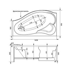 Акриловая ванна Aquanet Palma 170х90 с к/с купить в интернет-магазине Sanbest