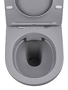 Унитаз подвесной Vincea Globo VT1-14SMG безободковый, с крышкой микролифт, серый матовый купить в интернет-магазине Sanbest