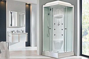 Душевая кабина Royal Bath RB90HP7-WT 90x90 профиль белый/стекло прозрачное купить в интернет-магазине Sanbest