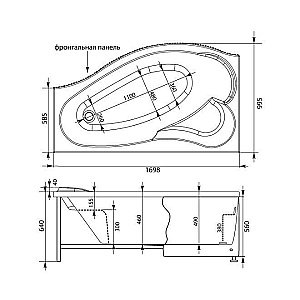 Акриловая ванна Aquanet Palma 170х90 с к/с купить в интернет-магазине Sanbest