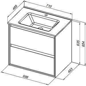 Тумба с раковиной Aquanet Милан 336378/284027 70 дуб рустикальный для ванной в интернет-магазине Sanbest