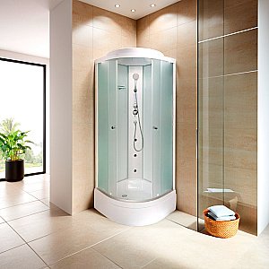 Душевая кабина DTO LM 710GM+EL 100х100 стекло матовое/профиль хром купить в интернет-магазине Sanbest