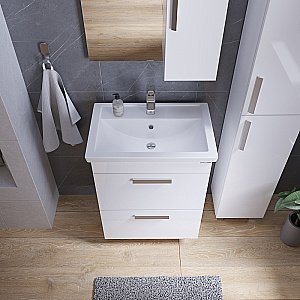 Тумба с раковиной Grossman НЕО-60 с ящиками белая для ванной в интернет-магазине Sanbest