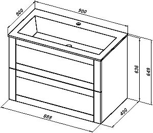 Тумба с раковиной Aquanet Терра 90 белый матовый для ванной в интернет-магазине Sanbest