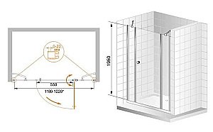 Душевая дверь Cezares ELENA-W-B-13-30+60/30-P-Cr купить в интернет-магазине Sanbest