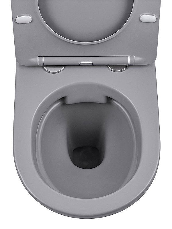 Унитаз подвесной Vincea Globo VT1-14SMG безободковый, с крышкой микролифт, серый матовый купить в интернет-магазине Sanbest
