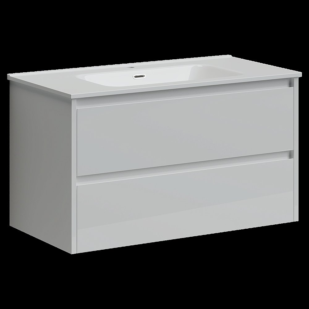 Тумба с раковиной Sancos Libra LB90W белый глянец для ванной в интернет-магазине Sanbest