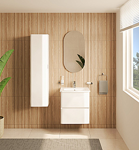 Тумба с раковиной VitrA Mia Plus Round 69816 60 глянцевая белая для ванной в интернет-магазине Sanbest