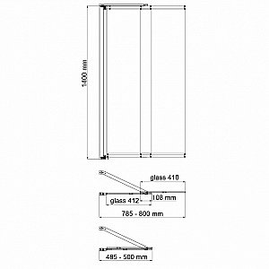 Шторка для ванны WasserKraft Main 41S02-80 WasserSchutz Fixed купить в интернет-магазине Sanbest