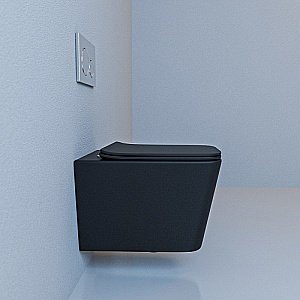 Унитаз подвесной Esbano GARTEZ ESUPGARTBM безободковый, с крышкой микролифт, черный матовый купить в интернет-магазине Sanbest