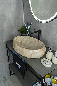 Раковина накладная Gid 60 Mnc162 54404 бежевый мрамор купить в интернет-магазине Sanbest