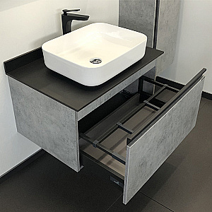 Тумба с раковиной Comforty Эдинбург 75 бетон светлый для ванной в интернет-магазине Sanbest