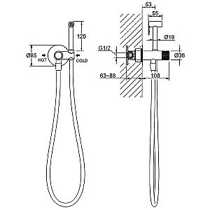 Гигиенический душ Aquatek Бетта AQ1023MB черный матовый купить в интернет-магазине сантехники Sanbest