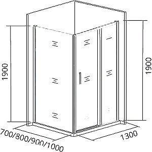 Душевой уголок Good Door Cofe WTW+SP 130х70 стекло прозрачное/профиль хром купить в интернет-магазине Sanbest