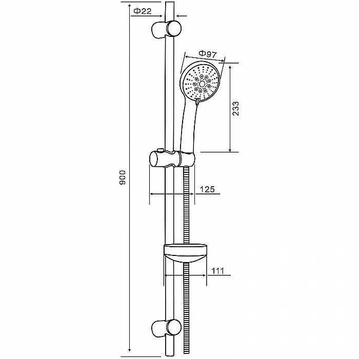 Душевой гарнитур Orange O-Shower OS053 хром купить в интернет-магазине сантехники Sanbest