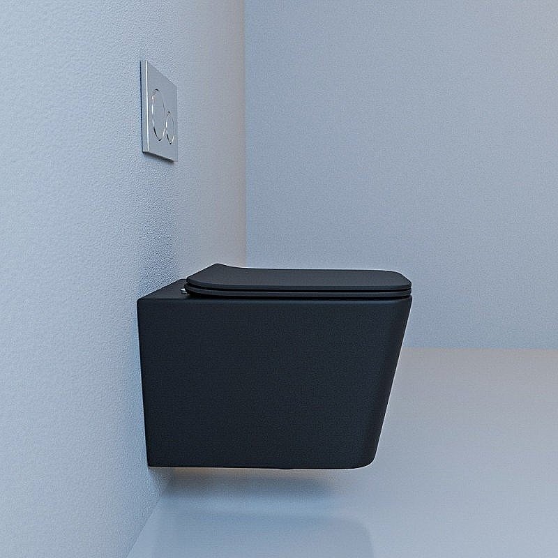 Унитаз подвесной Esbano GARTEZ ESUPGARTBM безободковый, с крышкой микролифт, черный матовый купить в интернет-магазине Sanbest