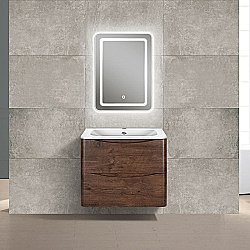 Тумба с раковиной Vincea PAOLA VMC-2P600RW + VCB-2VP600W 60 темное дерево для ванной в интернет-магазине Sanbest