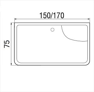 Ванна акриловая Wemor 160/75/55 S купить в интернет-магазине Sanbest