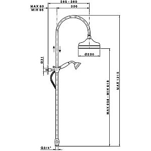 Душевая система Nicolazzi Doccia 5712WSBZ20 Бронза купить в интернет-магазине сантехники Sanbest