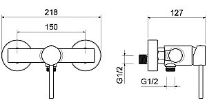 Смеситель для душа Aquatek Европа AQ1360MB черный матовый купить в интернет-магазине сантехники Sanbest