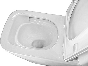 Унитаз напольный Azario Etereo AZ-8203 белый, безободковый, с бачком, с крышкой микролифт, слив торнадо купить в интернет-магазине Sanbest