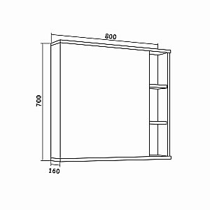 Зеркальный шкаф Grossman ФОРТА 80 темный дуб галифакс купить в интернет-магазине сантехники Sanbest