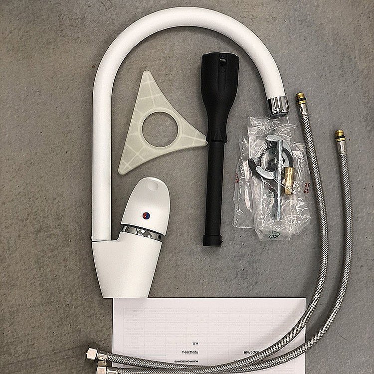 Смеситель для кухни PAINI Sicily 632L570PNLMKM белый купить в интернет-магазине сантехники Sanbest