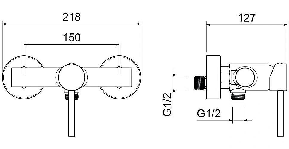 Смеситель для душа Aquatek Европа AQ1360MB черный матовый купить в интернет-магазине сантехники Sanbest