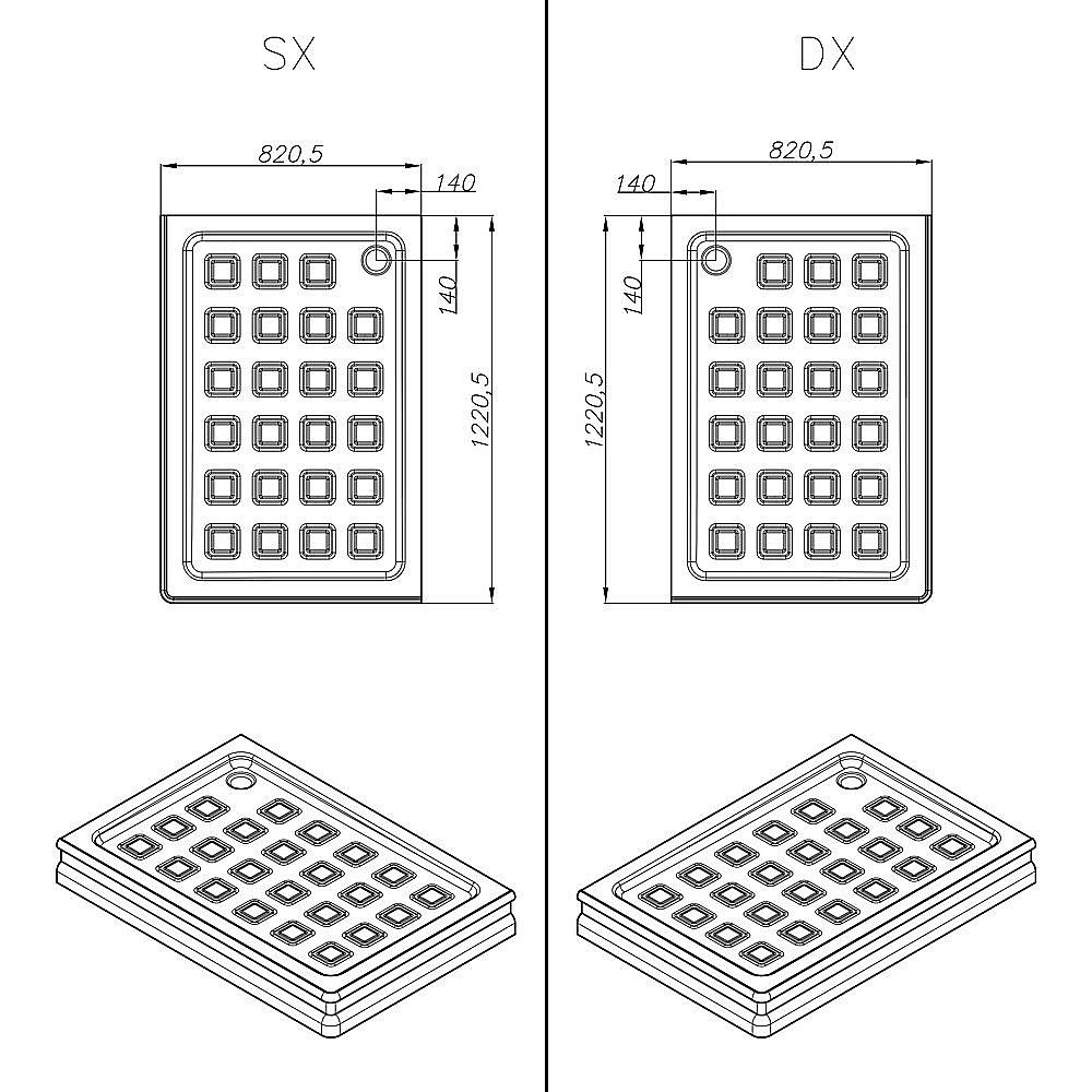Душевой поддон Migliore DIADEMA 26993 82х122  белый левый купить в интернет-магазине Sanbest