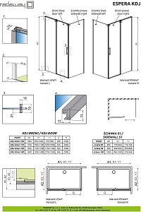 Душевой уголок Radaway Espera KDJ 100x90 купить в интернет-магазине Sanbest