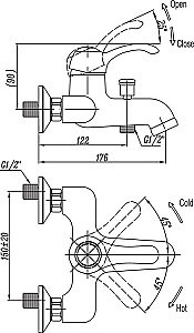 Смеситель для ванны Cezares LIRA-M-VDM1-01 хром купить в интернет-магазине сантехники Sanbest