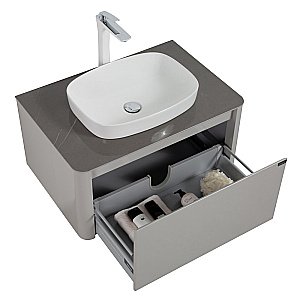 Тумба с раковиной Black&White Universe U915.800 серая для ванной в интернет-магазине Sanbest