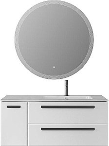 Тумба с раковиной Cezares ECO-CER-N 120 ECO-CER-N-1200-2C-1A-SO-BL белая глянцевая для ванной в интернет-магазине Sanbest