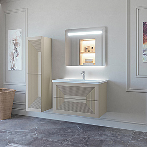 Тумба с раковиной Caprigo Modo-Quarta 80 с интегрированной ручкой, цвет на выбор/эмаль для ванной в интернет-магазине Sanbest