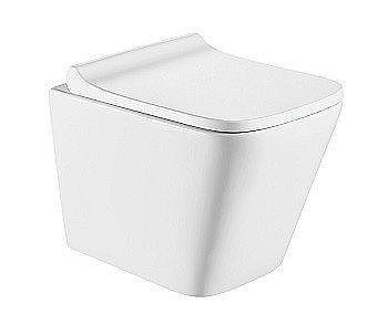 Унитаз подвесной CeramaLux 5171MW белый матовый, безободковый, с крышкой микролифт купить в интернет-магазине Sanbest