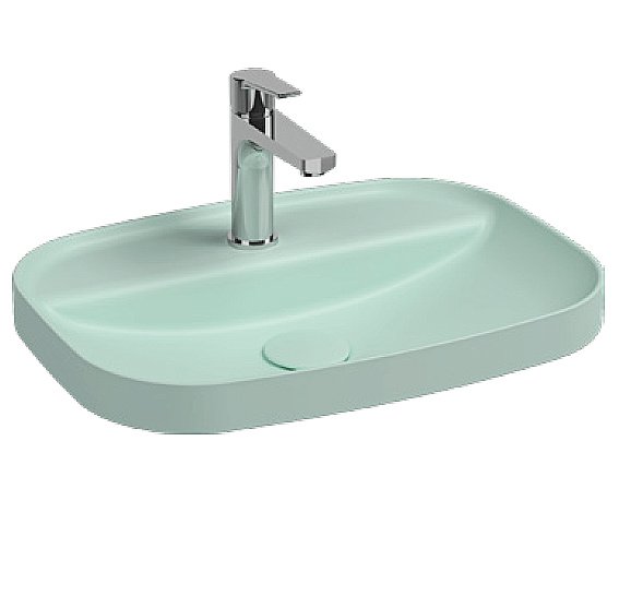 Раковина ISVEA Infinity 55 10NF50055SV-2T мятно-зеленый матовый купить в интернет-магазине Sanbest