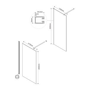 Душевая перегородка Vincea Walk-In VSW-1H120CLB 120 купить в интернет-магазине Sanbest