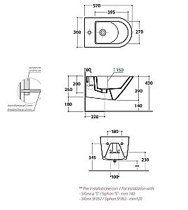 Биде подвесное GLOBO Forty3 FOS09.BI*1 купить в интернет-магазине Sanbest