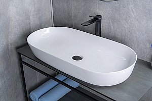 Раковина накладная Gid Lago 81 N9348 51200 белая купить в интернет-магазине Sanbest