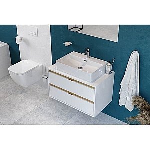 Тумба с раковиной Excellent TUTO MLEX.0104.600.WHBL 60 белый/дуб для ванной в интернет-магазине Sanbest